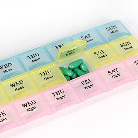 Weekly Pill Organiser with 3 Daily Compartments