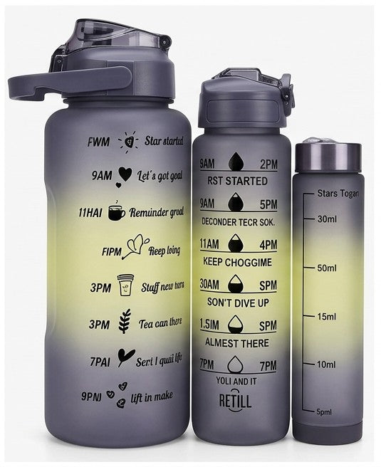 3-in-1 Gym Bottle System 2L, 1L, and 30ml